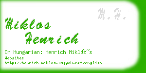 miklos henrich business card